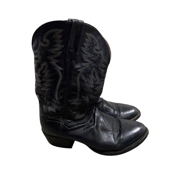 Danpost Mens Size 10-1/2 EW (10.5 EW) Western Black Leather Boots Extra Wide - Picture 1 of 10